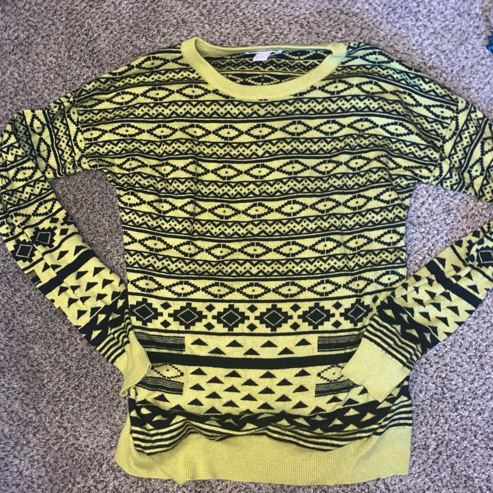 Light Green Printed Knitted Sweater